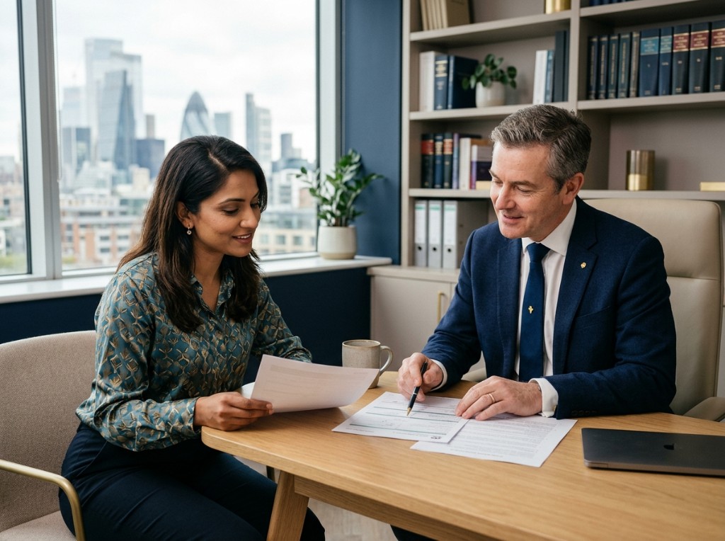 AJO Solicitors immigration team reviewing a client's case together